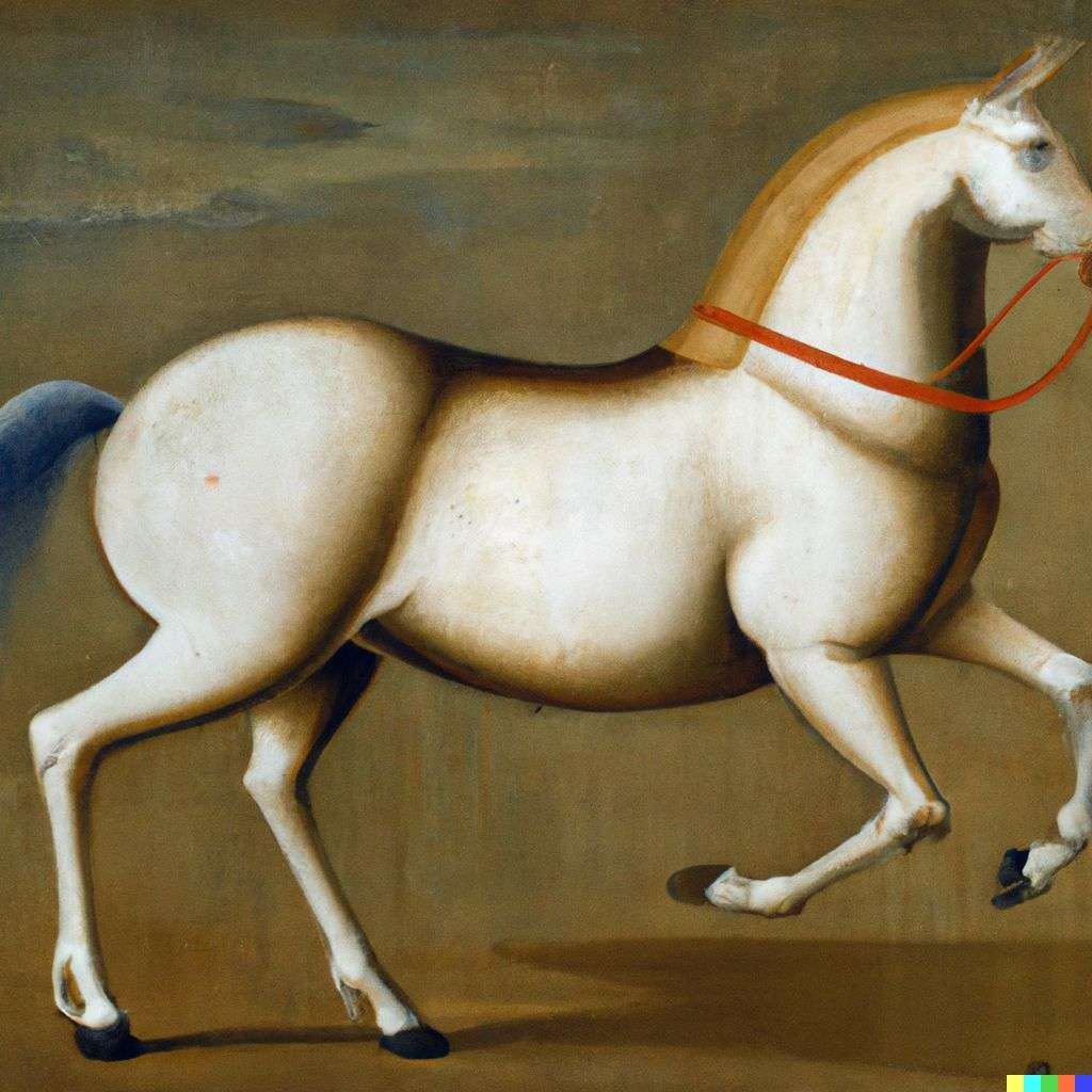 a horse, painting from the 15th century
